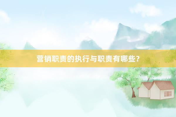 营销职责的执行与职责有哪些？